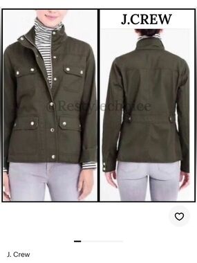 J. Crew Olive Green Military mechanic Field Jacket Sz medium M